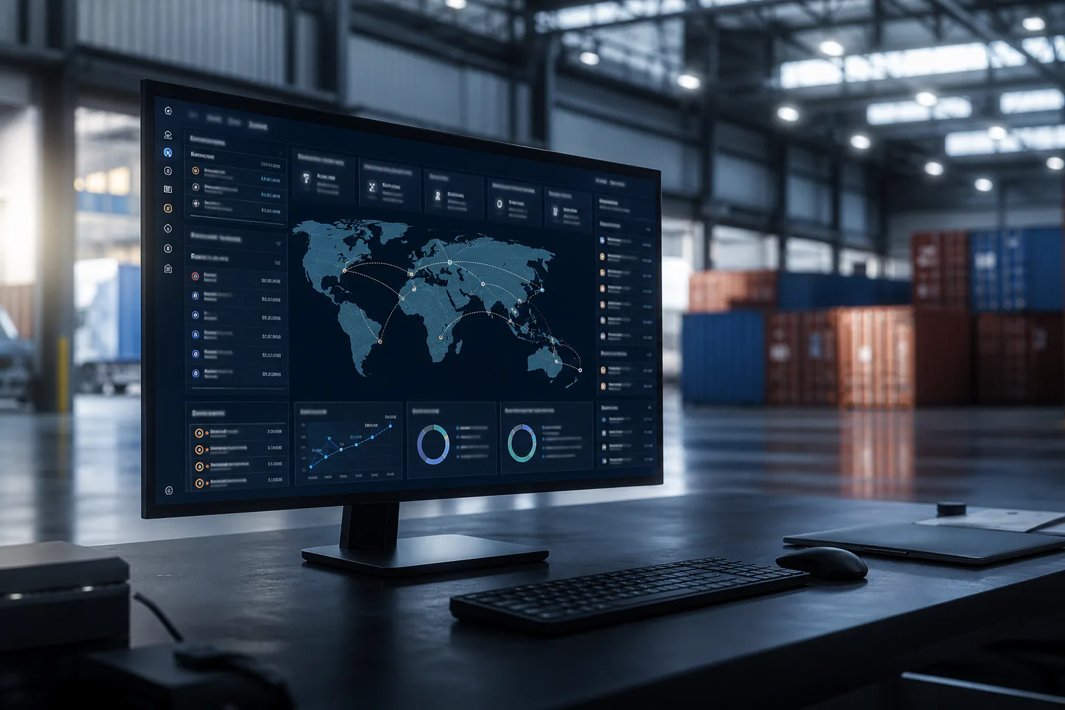 Extraaaz Logistics OS command centre with shipment routes, warehouse activity and freight movement